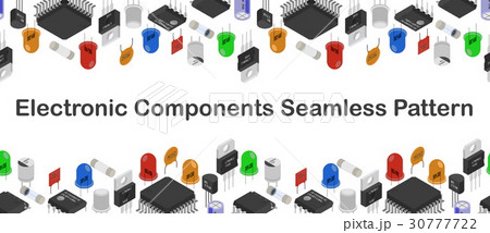 Isometric Electronic components pattern 30777722