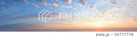 Sunset sky panorama with clouds 30777776