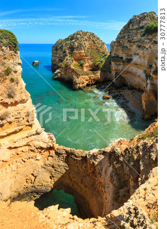 Atlantic rocky coast (Algarve, Portugal). Atlantic rocky coast (Algarve, Portugal). 30777813