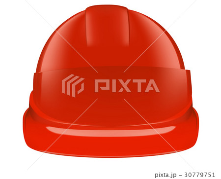Red safety helmet on white background 30779751