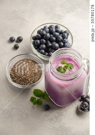 Blueberry smoothie with chia seeds Blueberry smoothie with chia seeds 30780178