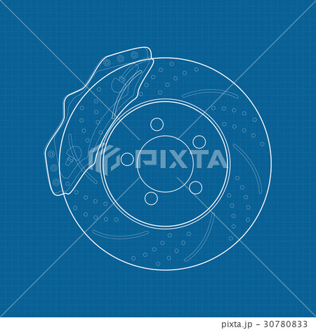 Brake disc icon.  illustration on Blueprin 30780833