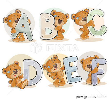 Set letters of the English alphabet with funny 30780887