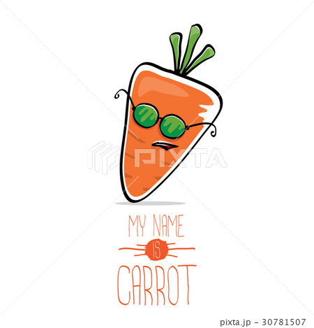 vector funny cartoon orange carrot isolated 30781507