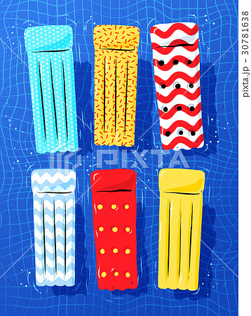 Pool rafts floating on water Pool rafts floating on water 30781638
