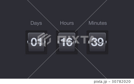 Vector flip countdown timer. Clock counter for 30782020