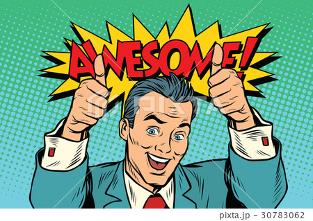 awesome businessman two like gesture, thumb up 30783062
