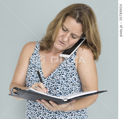 Casual Caucasian Woman Busy Work 30789934