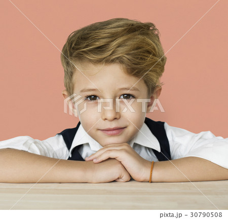Little Boy Smart Adorable Focused 30790508