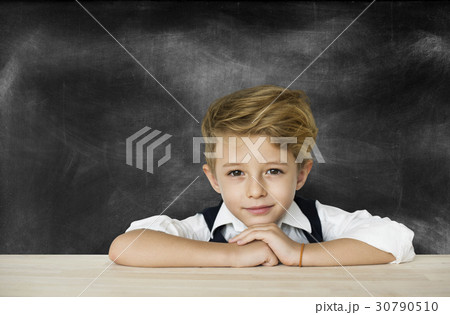 Little Boy Smart Adorable Focused 30790510