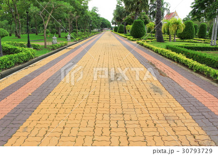 Stone block walk path in park Stone block walk path in park 30793729