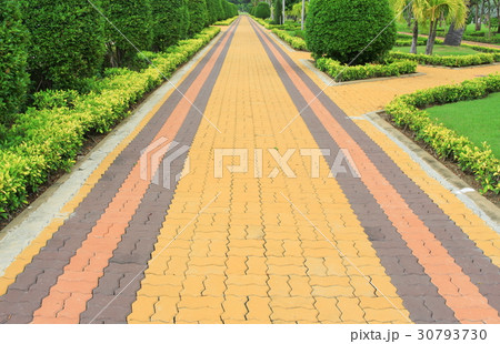 Stone block walk path in park Stone block walk path in park 30793730