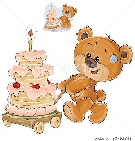 Vector illustration of a brown teddy bear rolling Vector illustration of a brown teddy bear rolling 30793842