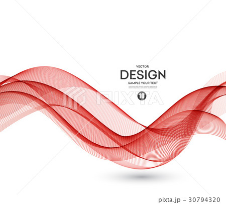 Abstract vector background, red wavy 30794320