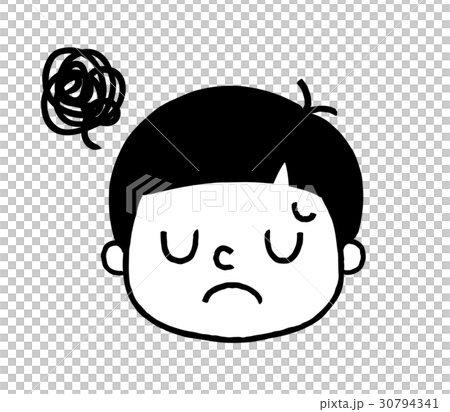 男の子の表情:がっかり、悩む 男の子の表情:がっかり、悩む 30794341