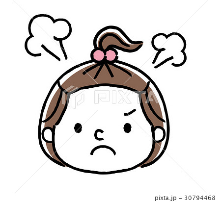 女の子の表情：怒る 30794468