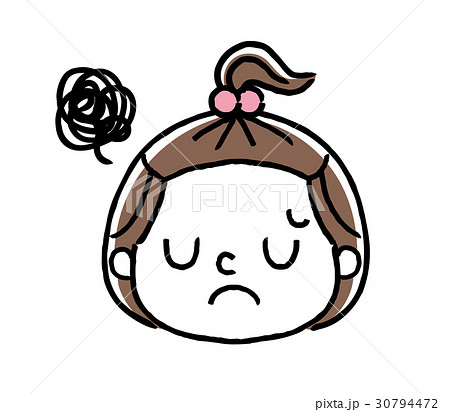 女の子の表情 がっかり 悩むのイラスト素材