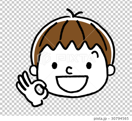 Boy's expression: OK sign, correct, correct 30794565