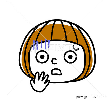 女の子の表情：恐ろしい、恐怖 30795268