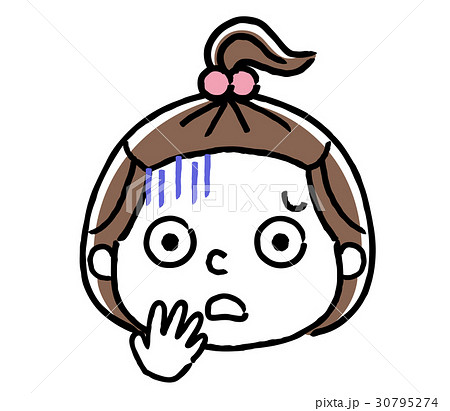 女の子の表情：恐ろしい、恐怖 30795274