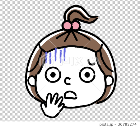 女の子の表情：恐ろしい、恐怖 30795274