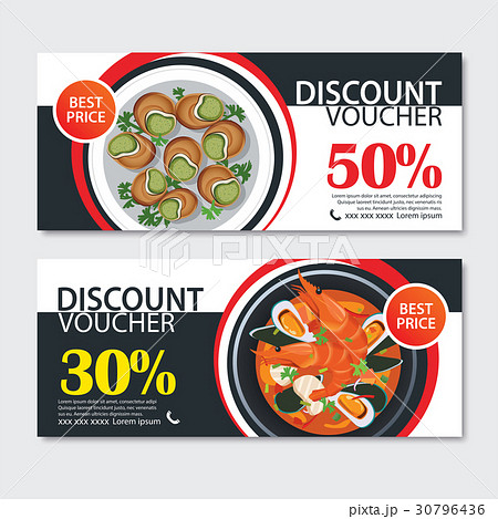 Discount voucher french food template design.  30796436