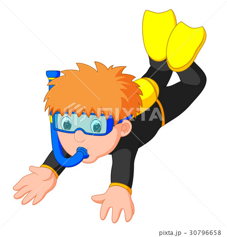 diver boy cartoon 30796658
