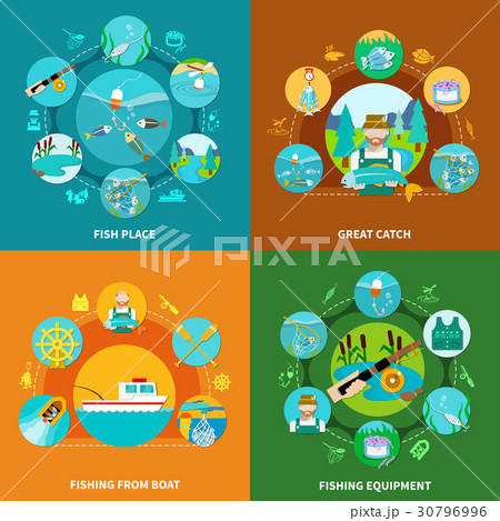 Fishing Flat Design Concept Fishing Flat Design Concept 30796996