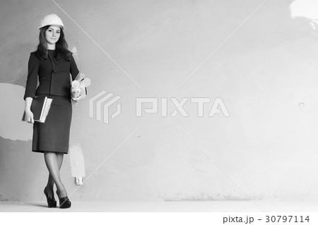 woman architect at the construction woman architect at the construction 30797114