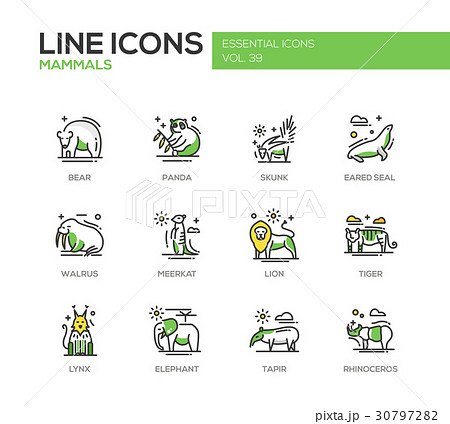 Mammals - line design icons set 30797282
