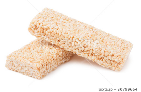 honey bars with peanut on white background honey bars with peanut on white background 30799664
