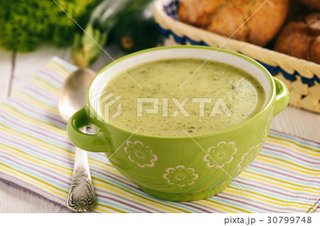 Vegetarian food- homemade zucchini cream soup. 30799748