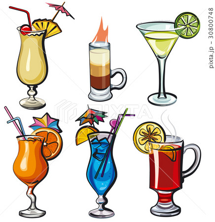 alcohol cocktails illustration 30800748