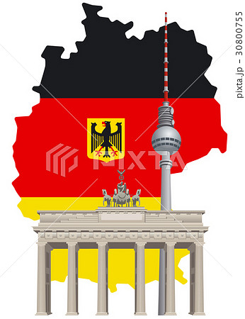 german landmarks and map 30800755