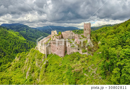 Ruins of Saint-Ulrich Castle in Ribeauville France Ruins of Saint-Ulrich Castle in Ribeauville France 30802811