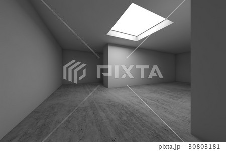 Empty room interior with ceiling light, 3 d render 30803181