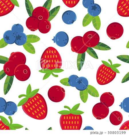 Fresh summer berries vector seamless pattern. Fresh summer berries vector seamless pattern. 30803199