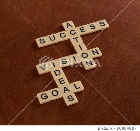 Crossword with words Goal, Ideas, Vision, Action 30804987