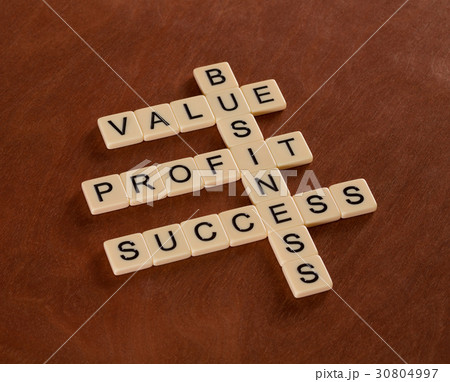 Crossword with words value, profit, business 30804997