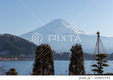 Fuji mountain view take through glass 30805549