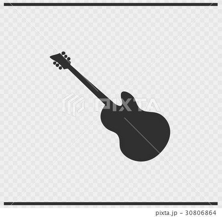 Guitar Icon Black Color On Transparentのイラスト素材 30806864 Pixta