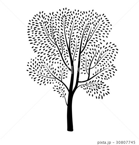 Tree silhouette Spring nature plant design element 30807745