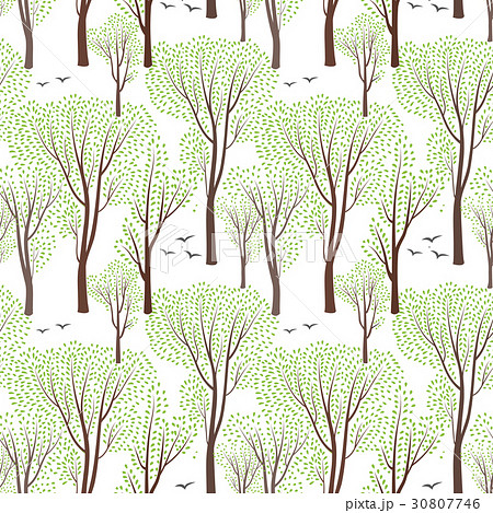 Spring tree nature tile pattern. Forest background 30807746