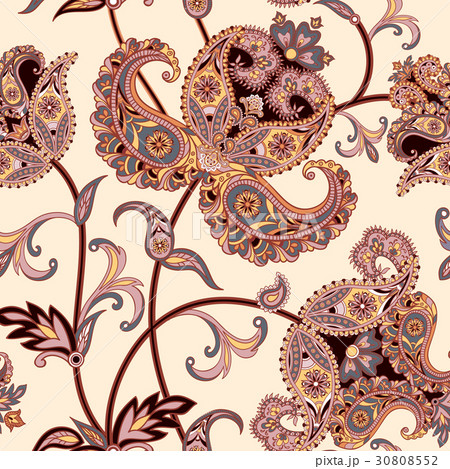 Flower seamless pattern Floral oriental background 30808552