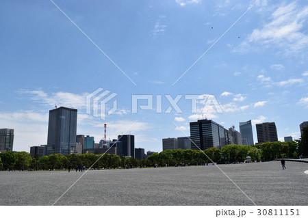 皇居前広場と高層ビル 30811151