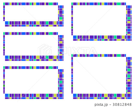 ランダムなチェック柄の囲み罫のイラスト素材