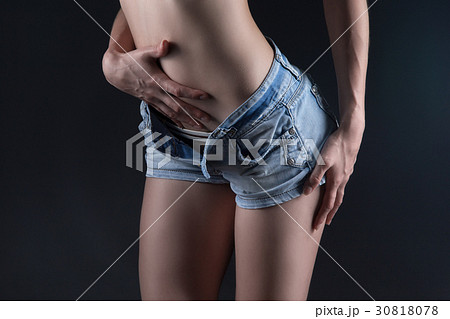 Young woman touching sexual body 30818078