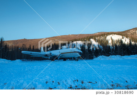 Airplane parking on the mountain 30818690