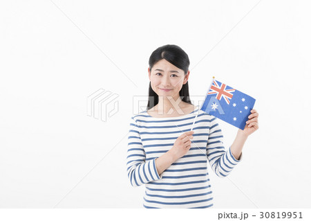 女性　国旗　オーストラリア 30819951