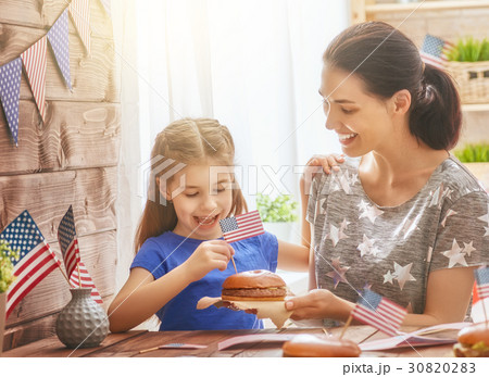 Patriotic holiday. Happy family Patriotic holiday. Happy family 30820283